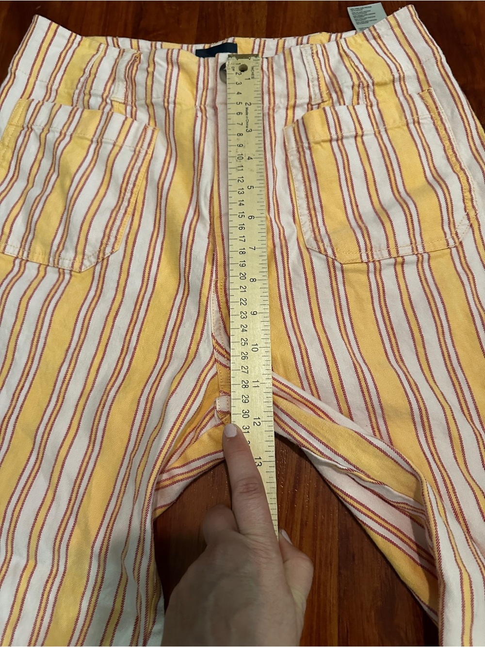 Anthropologie Maeve The Colette Striped Pants in Yellow and Pink size 29 - Picture 11 of 11